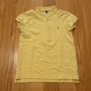 Ralph Lauren yellow, collared t-shirt, size kids 6